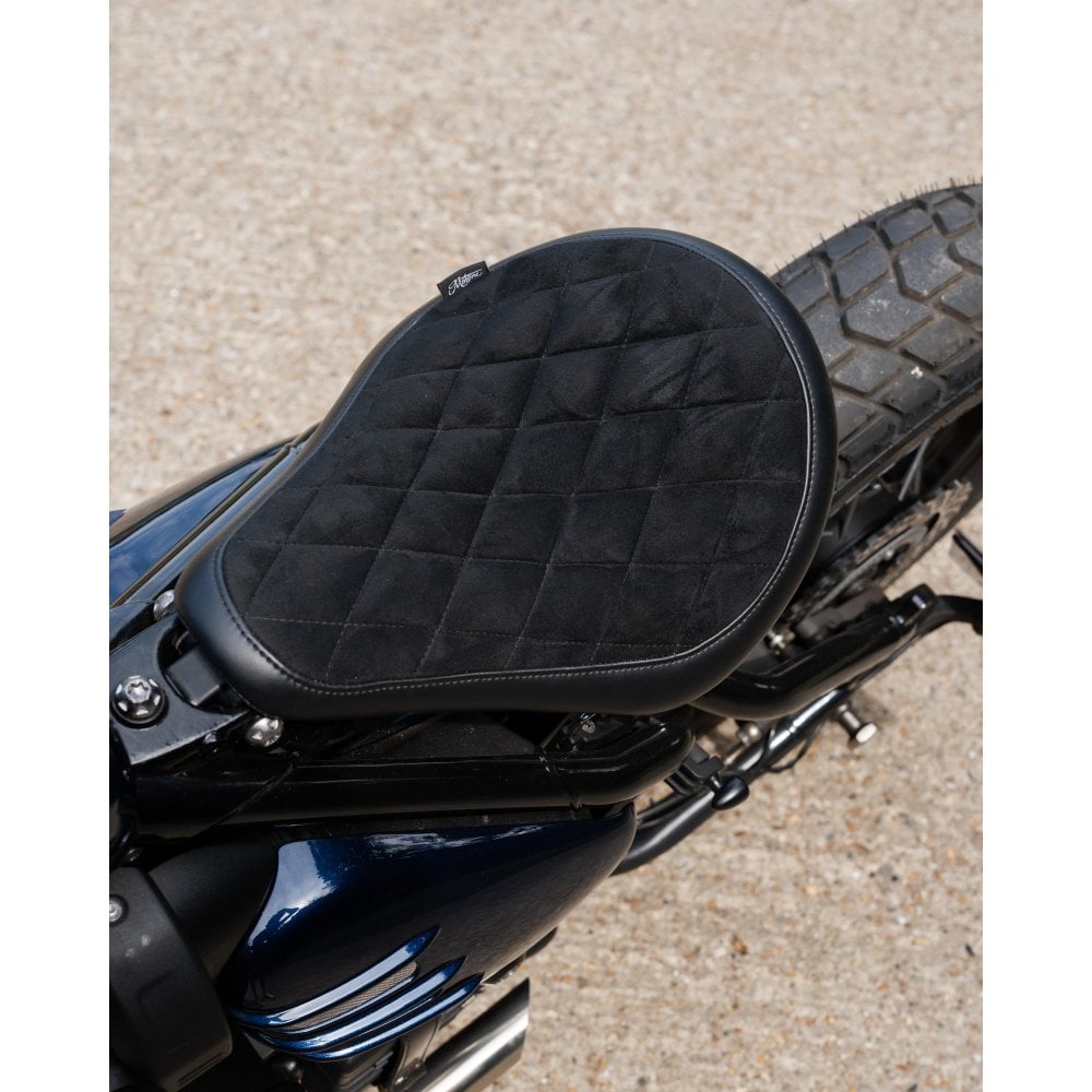 Motone Alcantara Cobra Seat - Diamond Stitch - Triumph Bobber