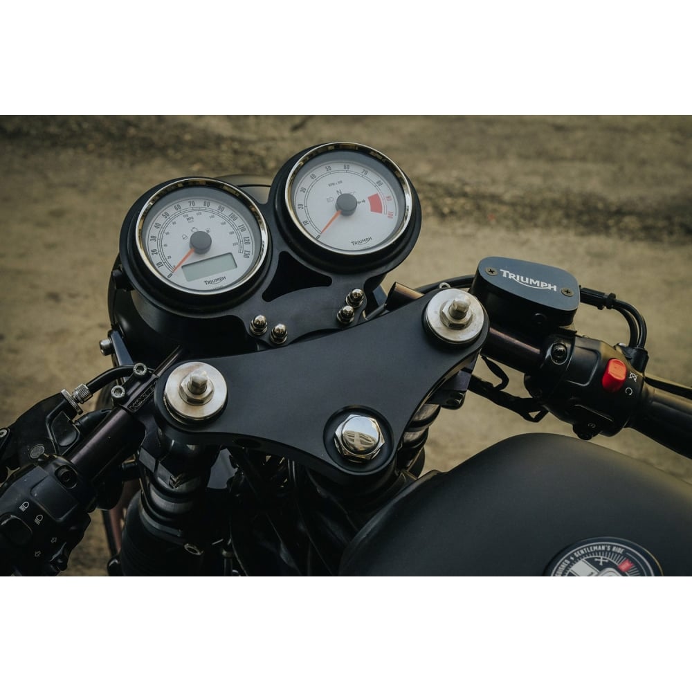Motone Billet Disc Brake Oil Reservoir Master Cylinder Cap - Modern Logo - Black / Polish