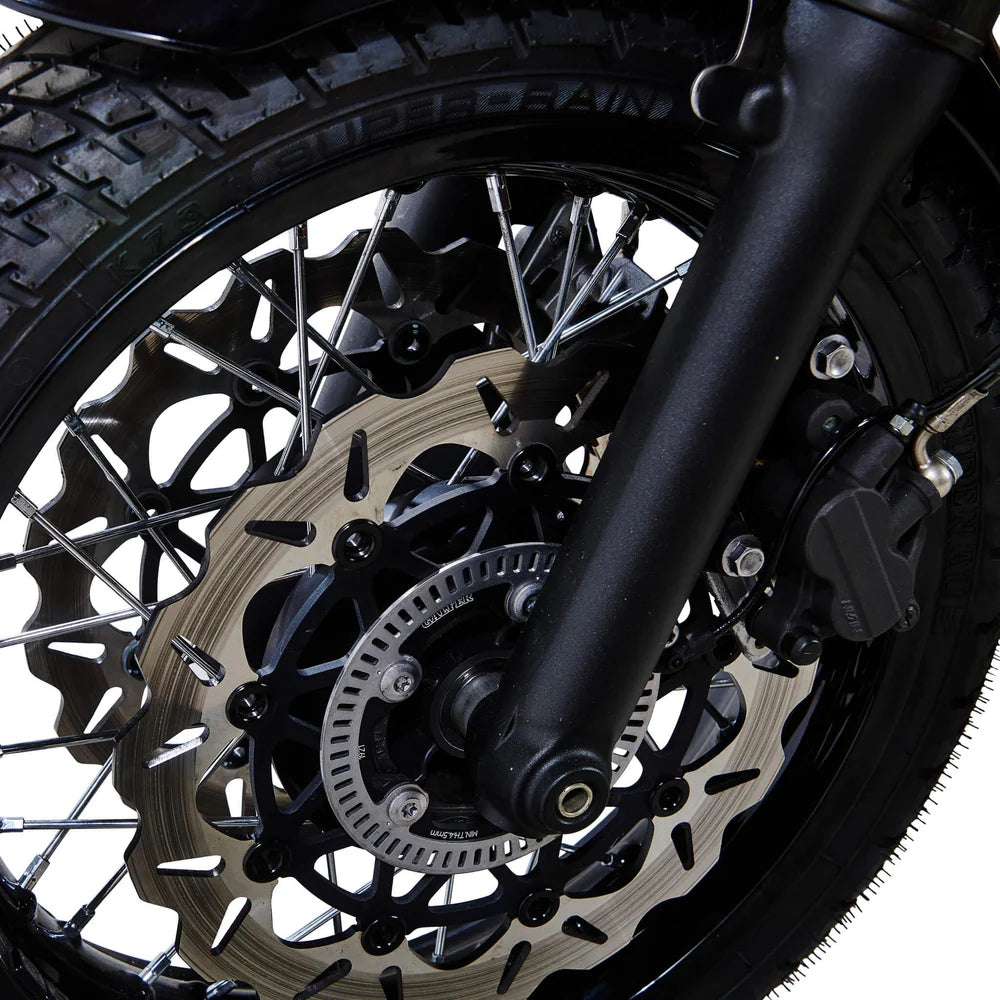 Galfer Waved Rotor - Front - 2016+ Triumph Water Cooled: Thruxton R, Bonneville T120, Bobber, Bobber Black - DF906CW