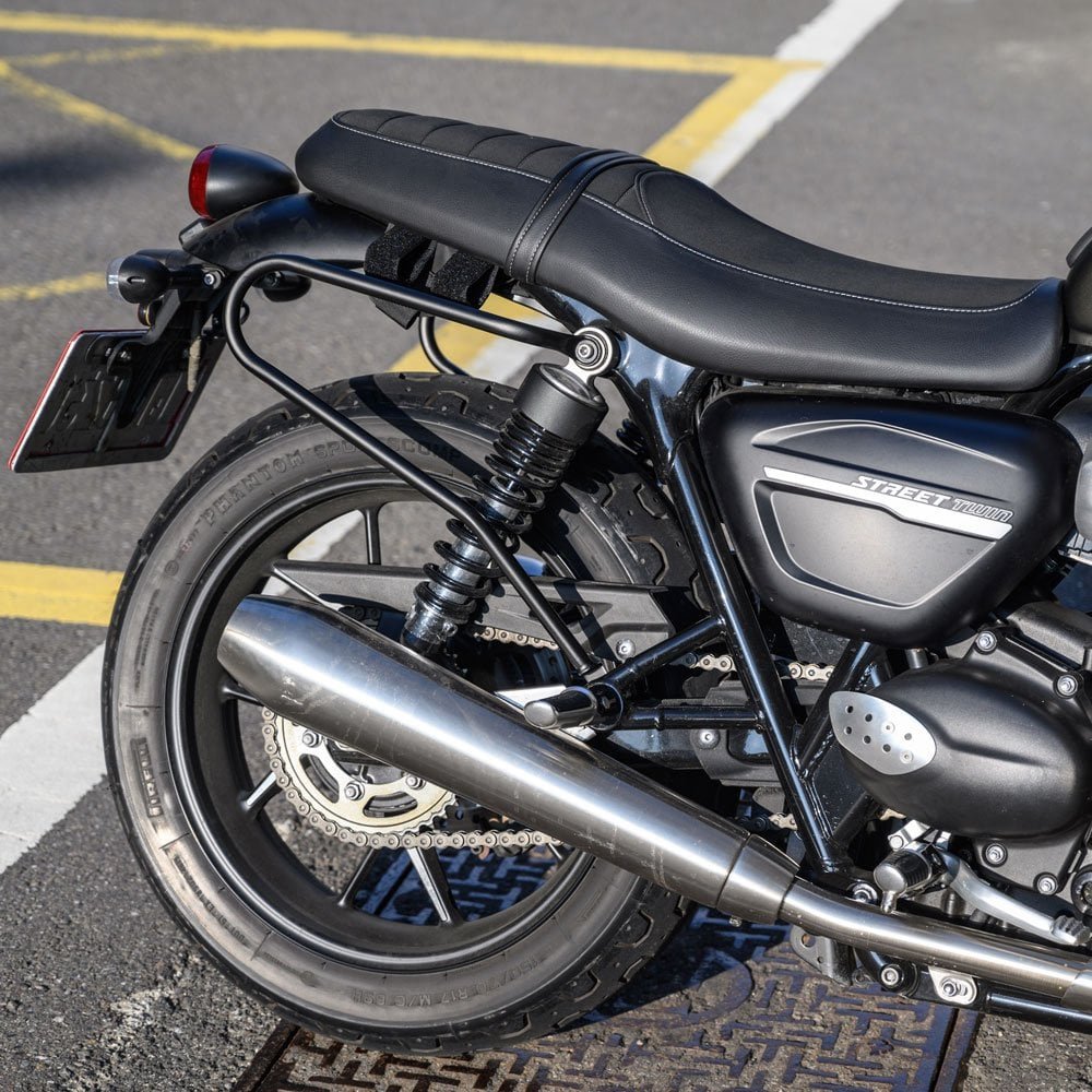 Motone T100/T120/Street Twin LC Pannier/Luggage Rails - Pair - Black