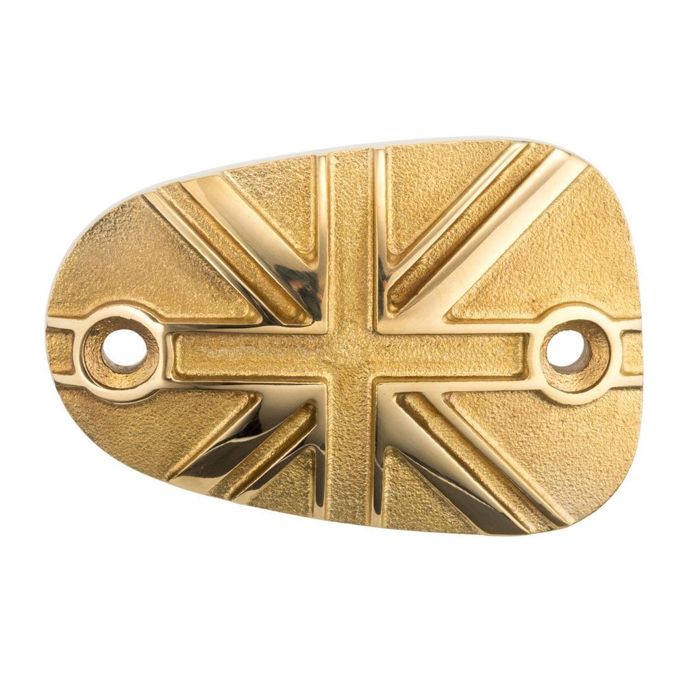 Motone BRASS Disc Brake Oil Reservoir Master Cylinder Cap - Union Jack