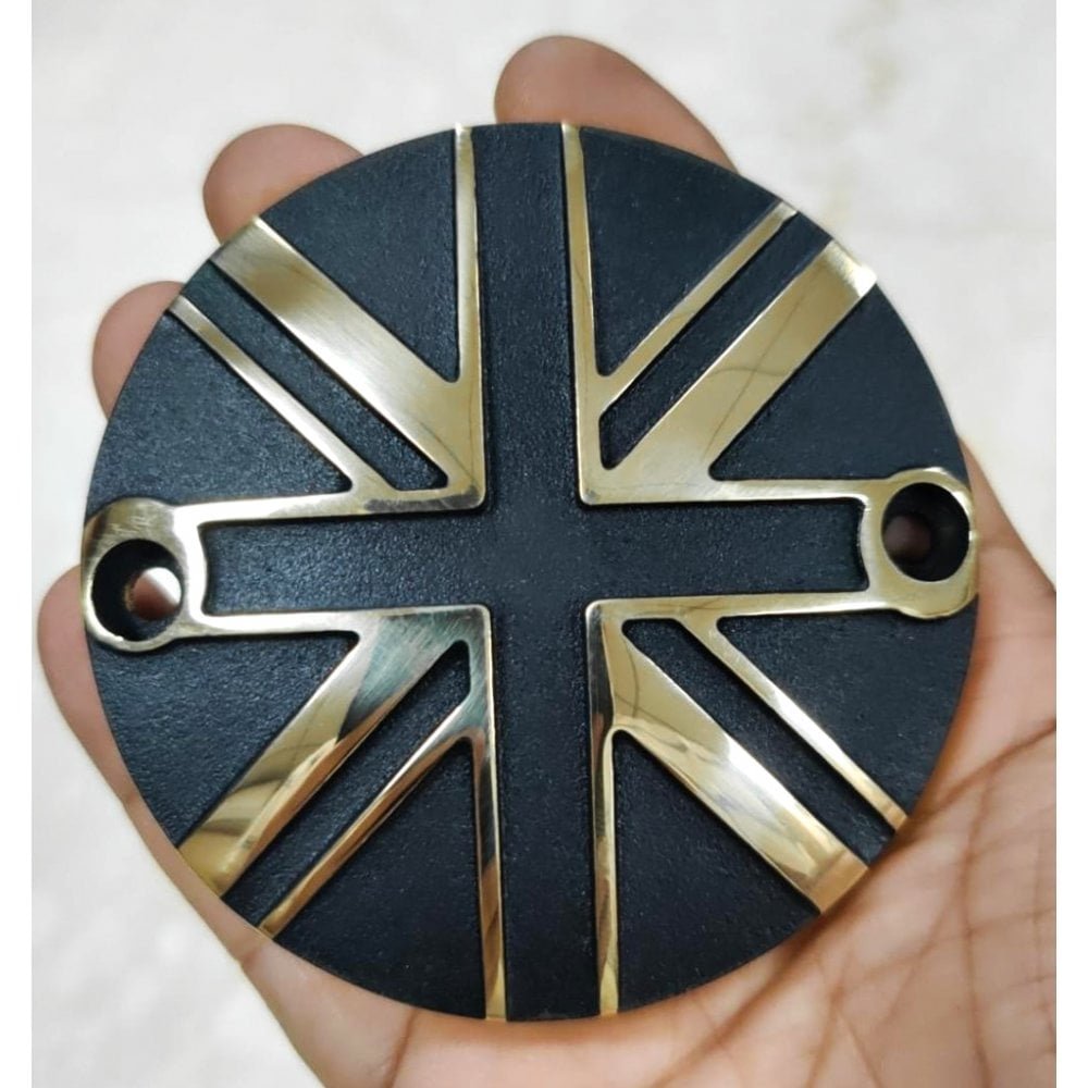 Motone Clutch (LHS)Cover/Badge - Union Jack - 2 Tone Brass & Black