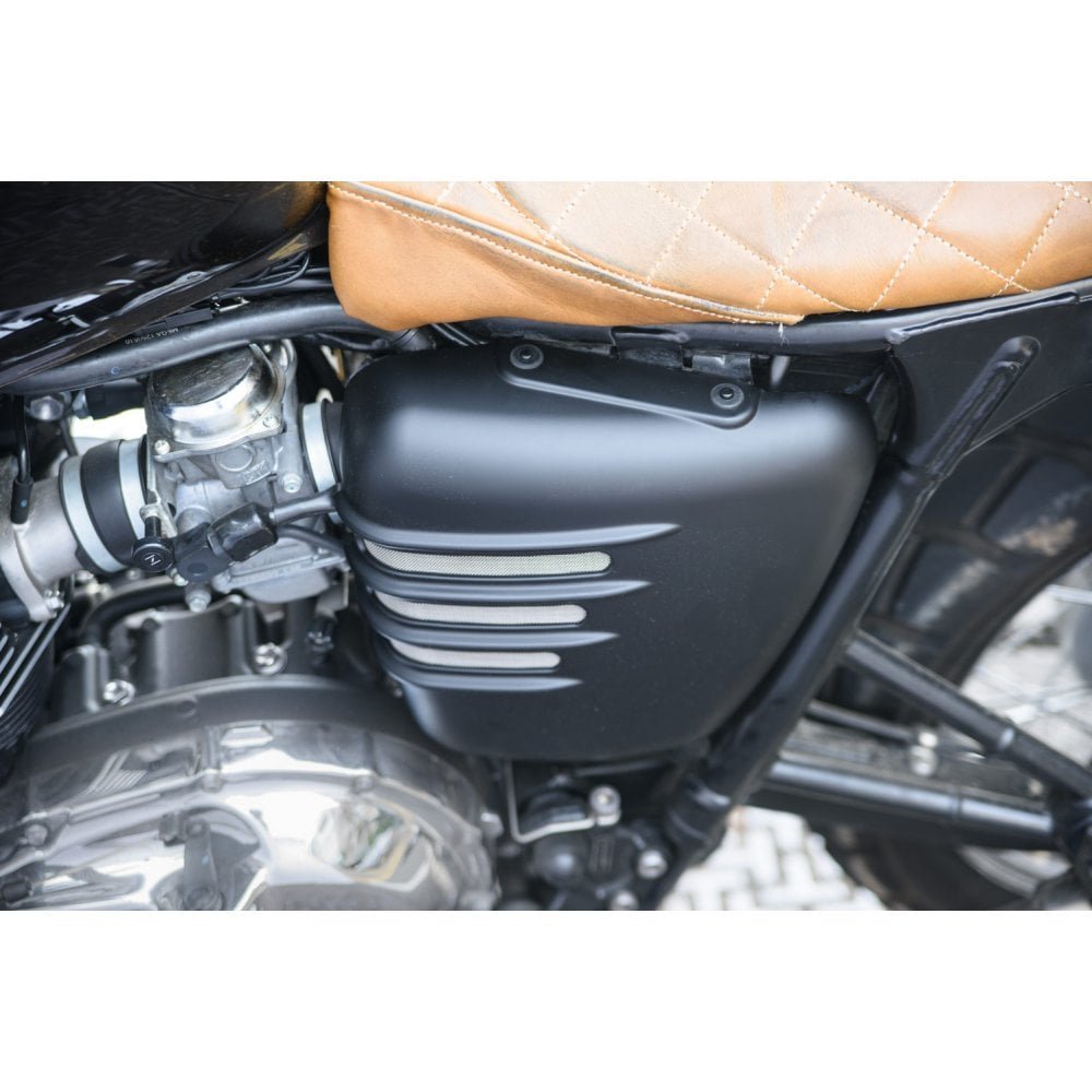 Motone Ribbed Side Panels - Matte Black - LHS ONLY (Scrambler)