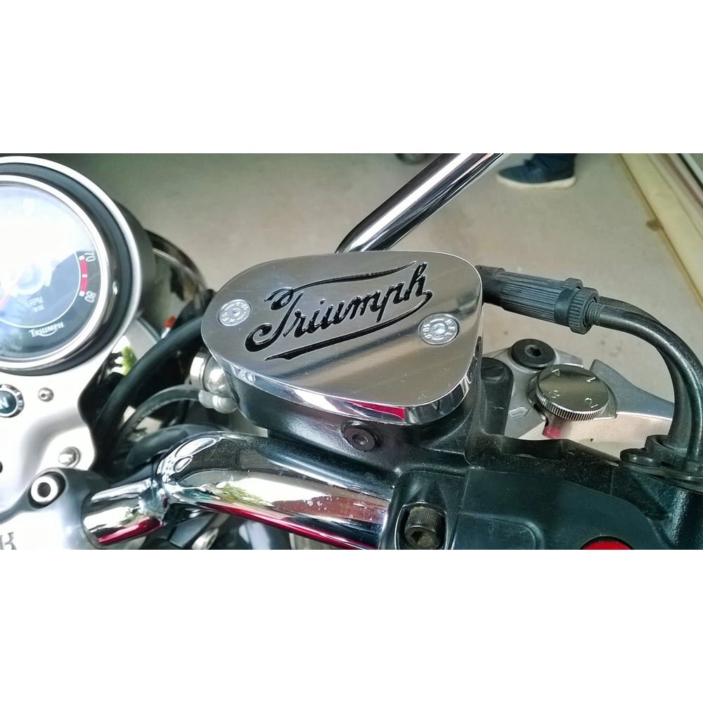 Motone Billet Disc Brake Oil Reservoir Master Cylinder Cap - Classic Logo - Polish