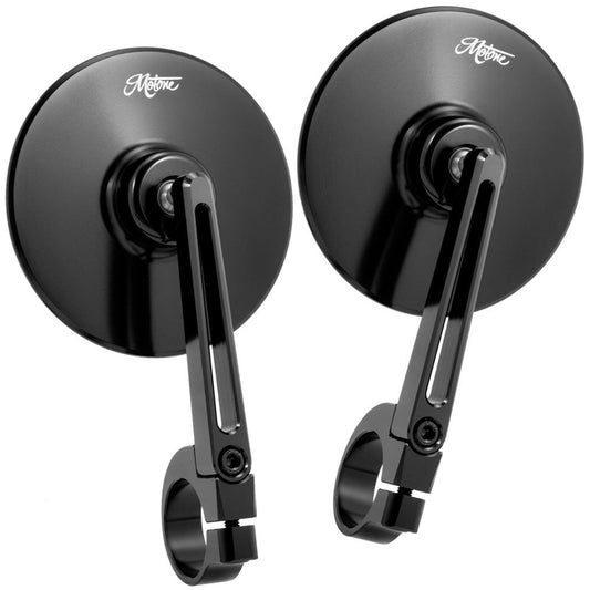 2 x TURISMO Billet Bar End Mirror - TYPE S (80mm) - Bar End - PAIR