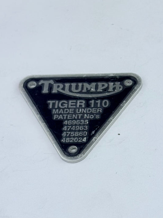 70-2910 - PATENT PLATE - TIGER 110