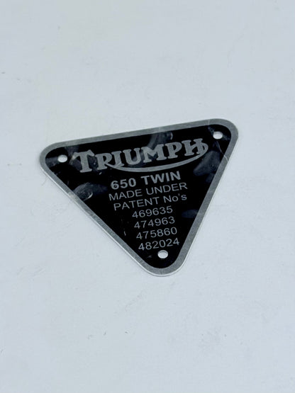 70-2909 - PATENT PLATE - 650 TWIN