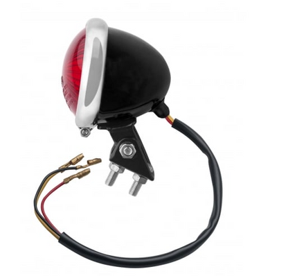 Motone - Mini Bates Tail Light - Stainless Fixings - LED - BLACK
