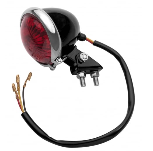 Motone - Mini Bates Tail Light - Stainless Fixings - LED - BLACK
