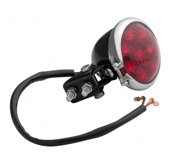Motone - Mini Bates Tail Light - Stainless Fixings - LED - BLACK