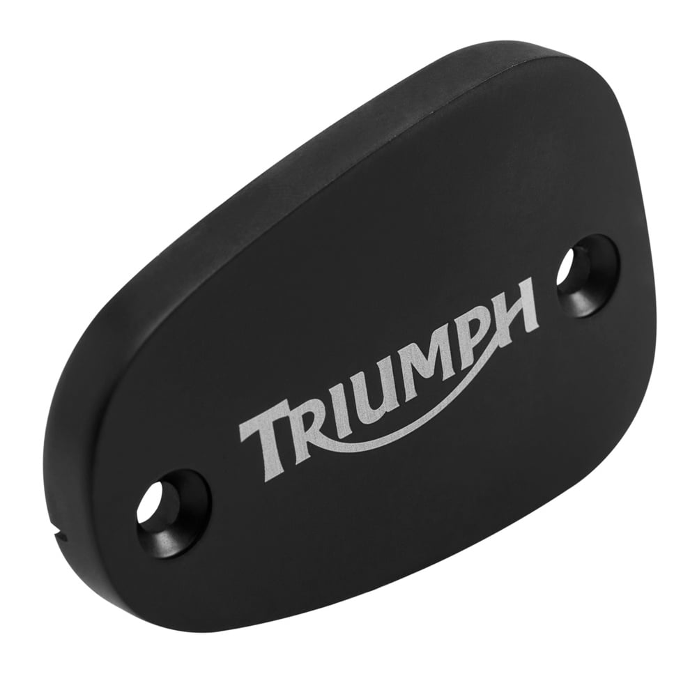 Motone Billet Disc Brake Oil Reservoir Master Cylinder Cap - Modern Logo - Black / Polish