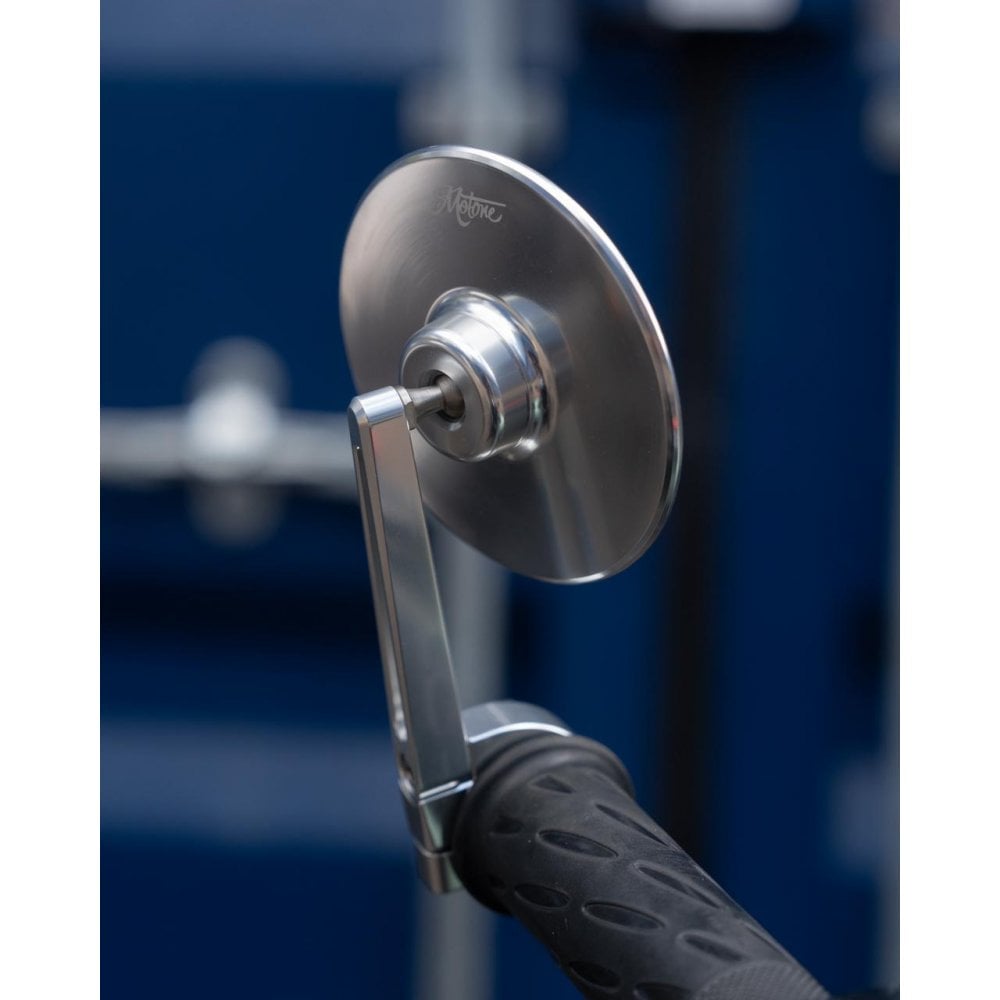 Motone Gran TURISMO Billet Bar End Mirror - TYPE R (100mm E-Mark) - Bar End - SINGLE - SILVER