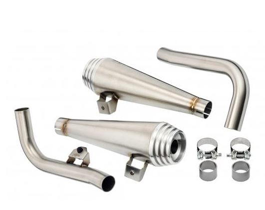 Motone Saturn V - Exhaust System - Bobber/Speedmaster - Brushed/Black