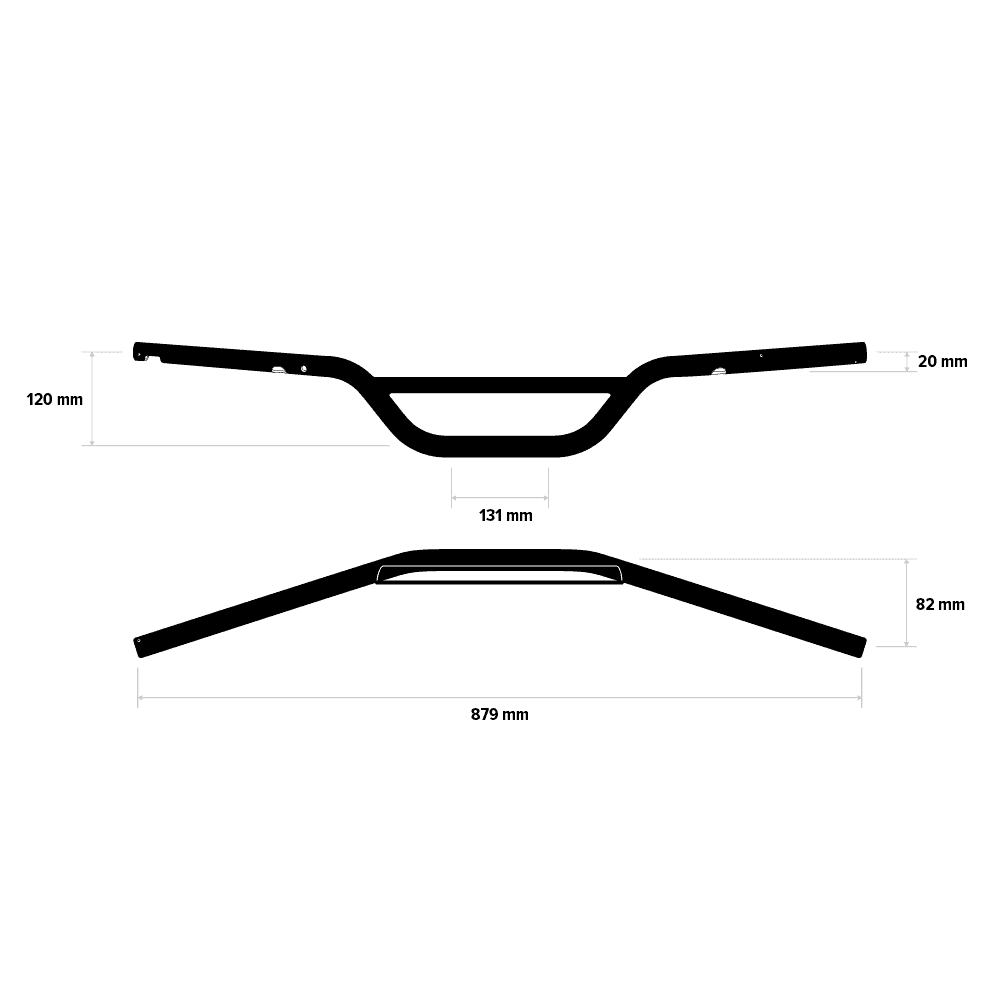 Motone RIPPER BMX Handlebars 1-inch (25.4mm) for LC Triumph T100/T120/Bobber