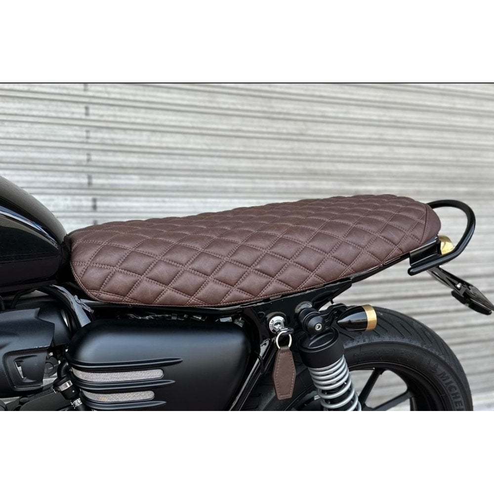 The Blackadder - Diamond Stitch Seat in Tobacco Brown