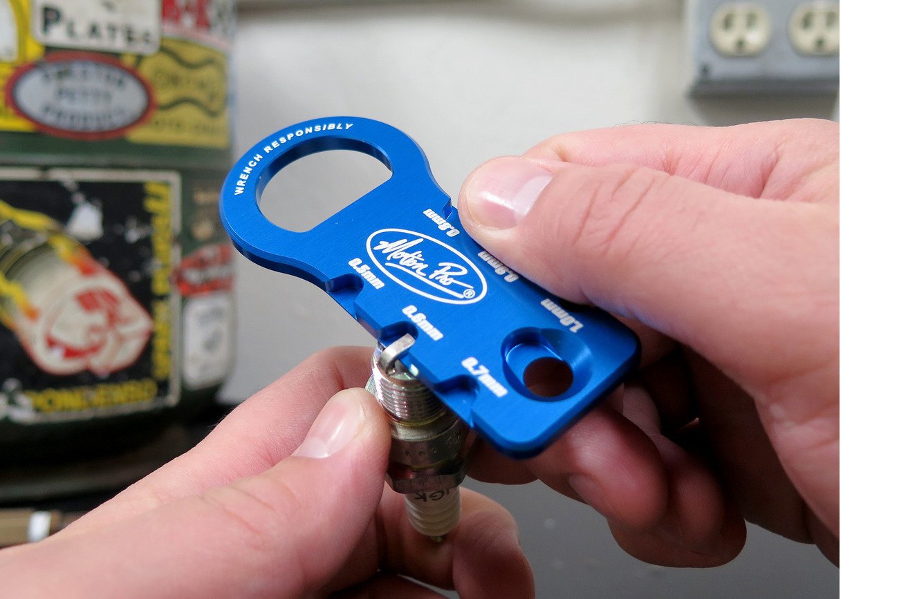 thumbnail image 2 of Motion Pro Spark Plug Gap Tool 08-0579 – Includes Bottle Opener – For Dirt, Street, Dual Sport Bikes 2 of 6