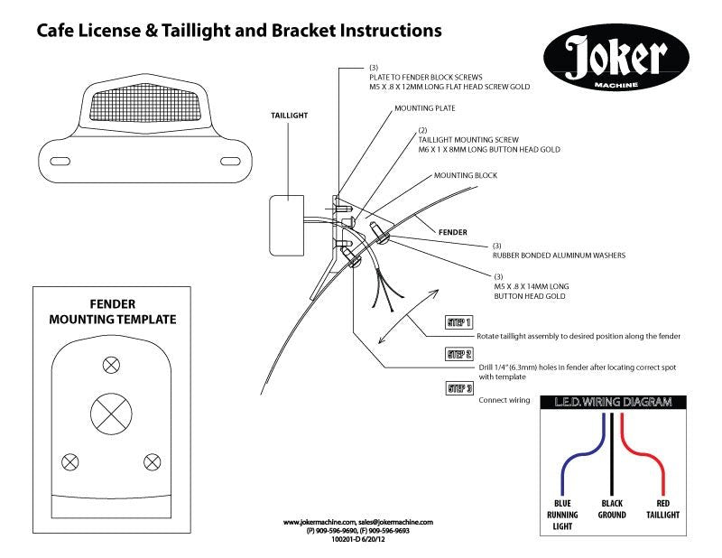Joker Machine Lucas Style Tail Light And License Plate Bracket