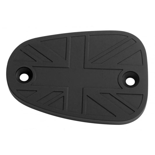 Motone Billet Disc Brake Oil Reservoir Master Cylinder Cap - Union Jack - Black/Polish